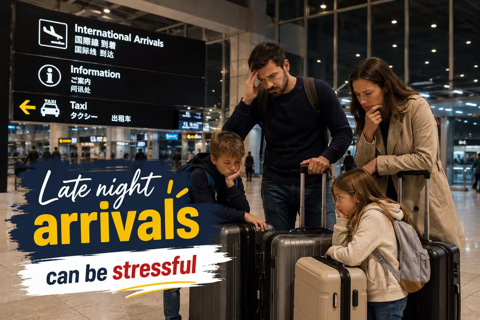 Late-night airport transfer from Haneda and Narita Airport to central Tokyo by private car.