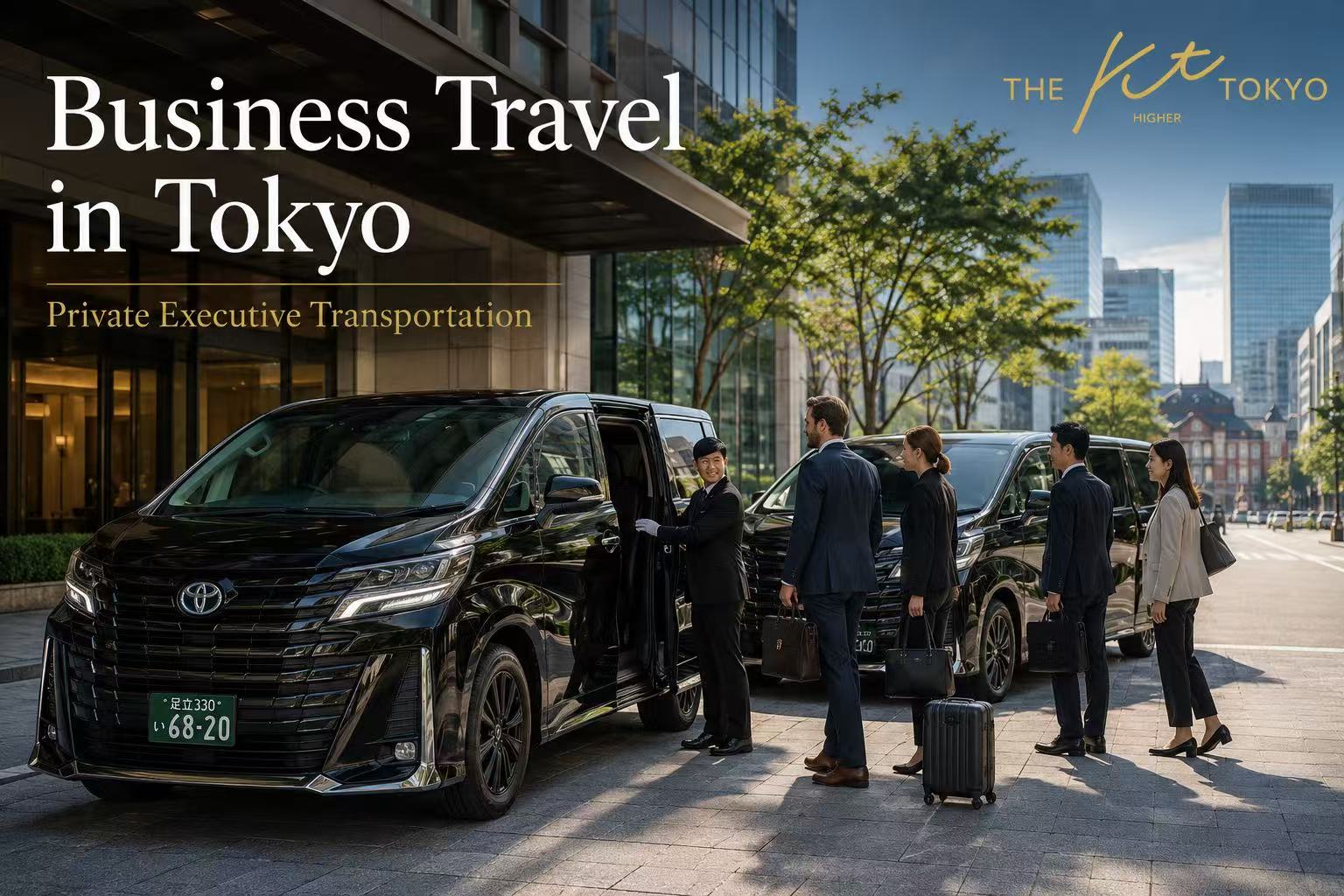 Private executive transportation in Tokyo for international business travelers, including airport transfers, corporate meetings and hotel transportation with KT Hire.
